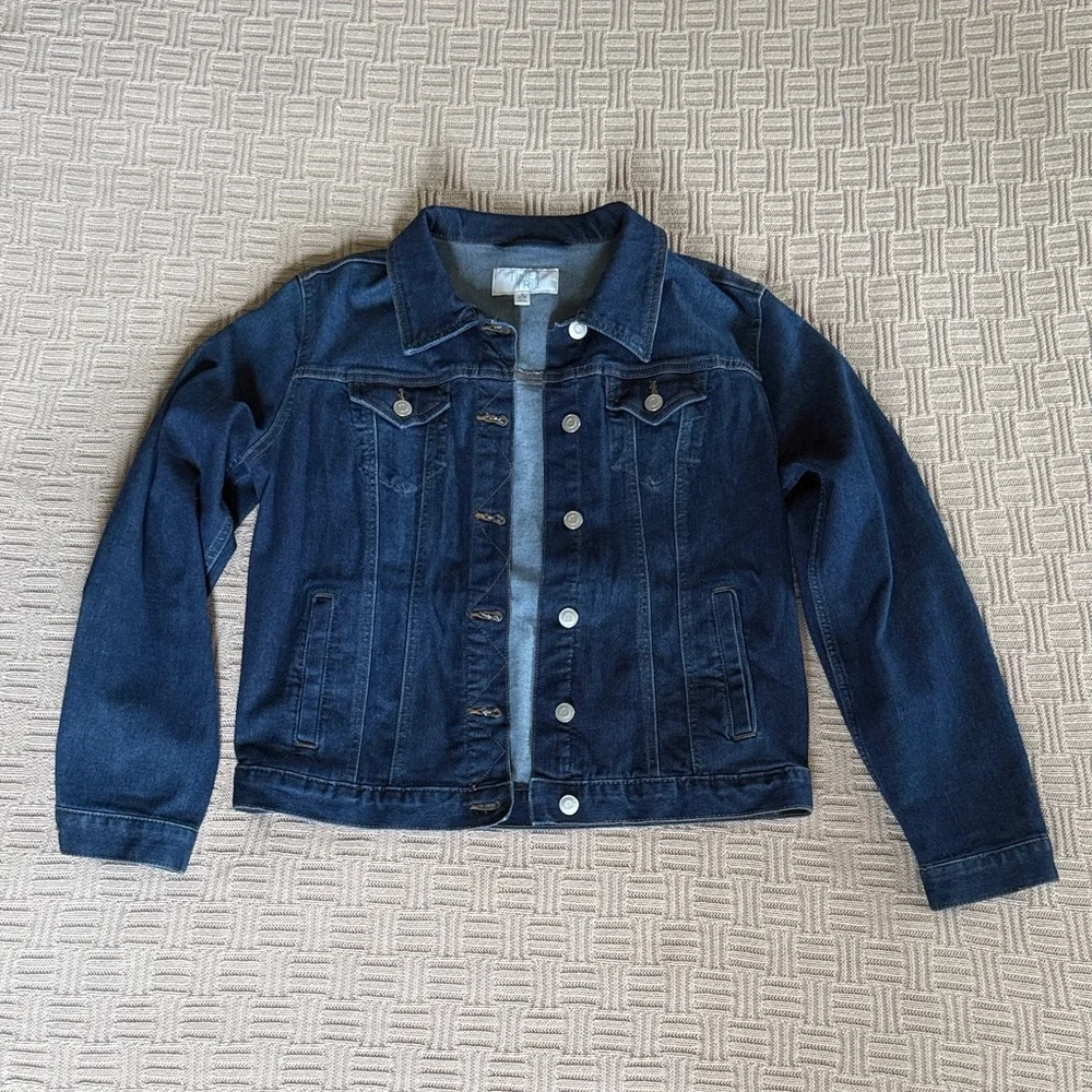 69% Cotton Time and Tru Dark Blue Denim Jacket - Picture 1 of 10